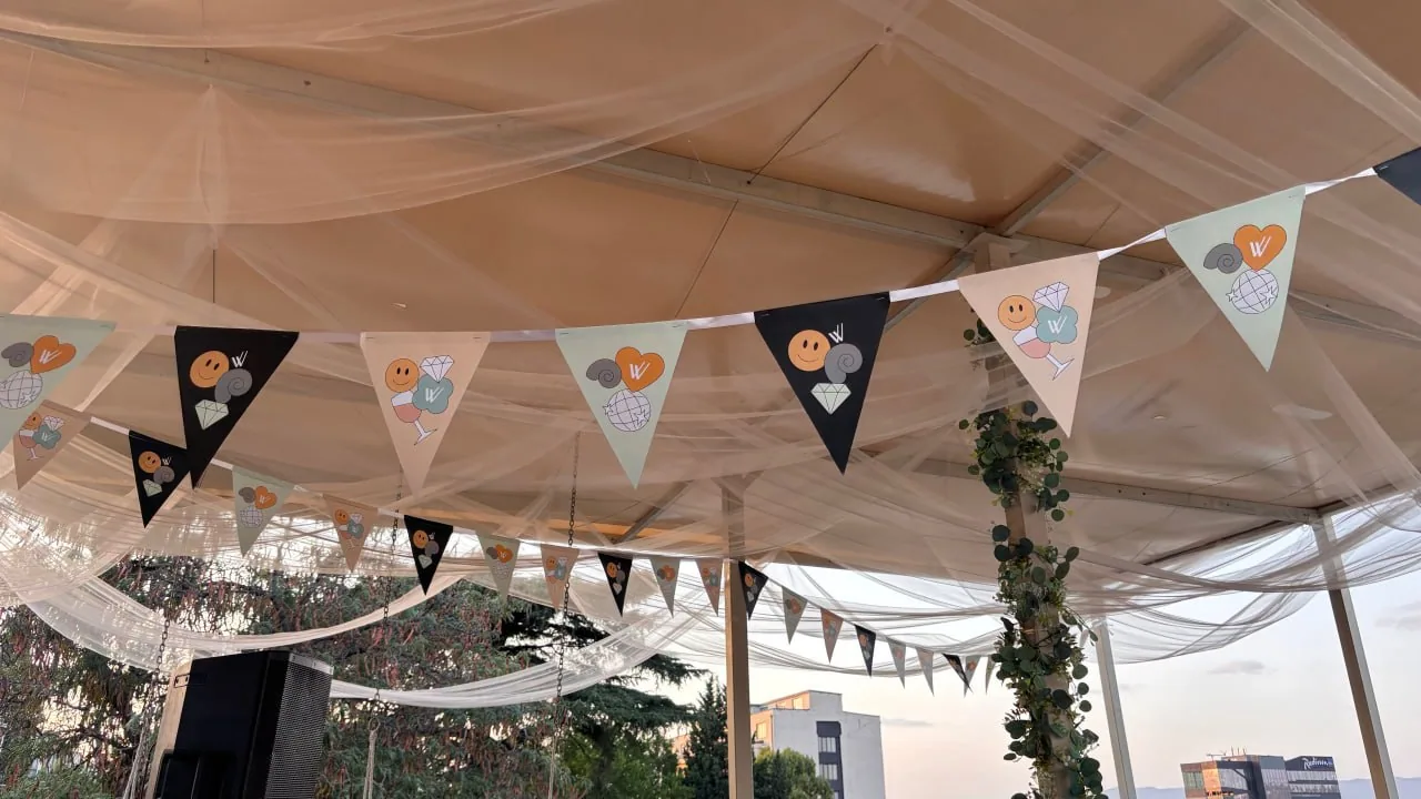 Branded outdoor event space prepared in Tbilisi